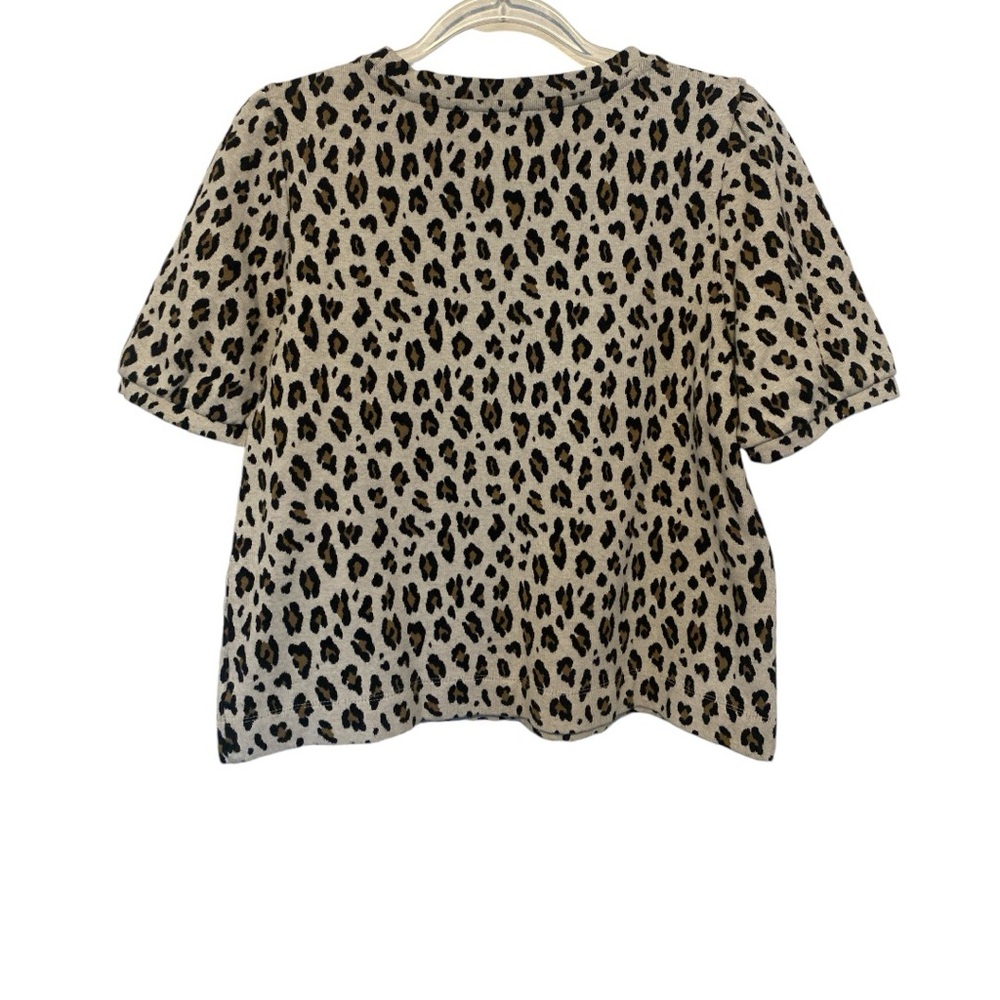 LOFT Leopard Print Puff Sleeve Top - Picture 4 of 9